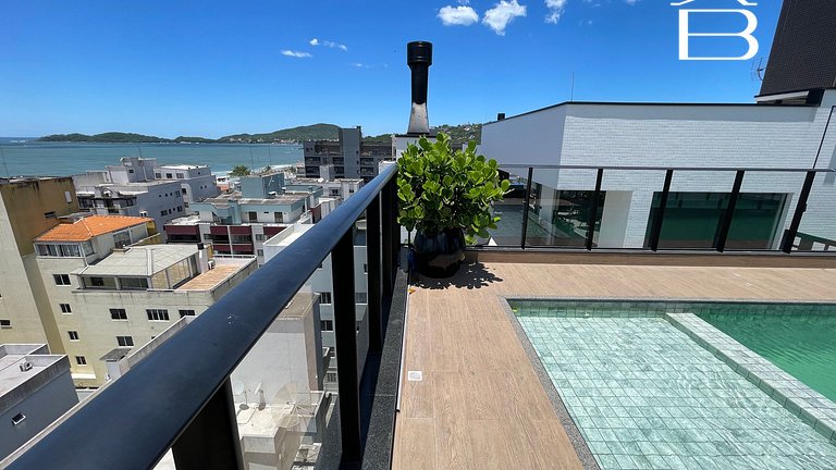 085 - Flat para 4 pessoas com piscina em Bombas